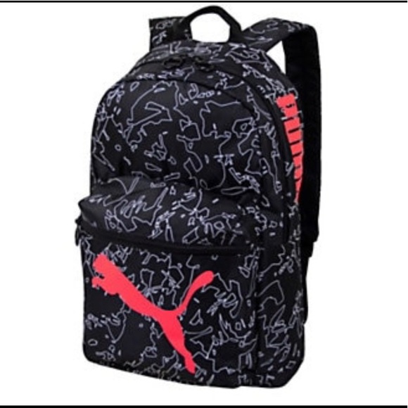 PUMA Essential Backpack 🎒 Black/Pink - Picture 1 of 7
